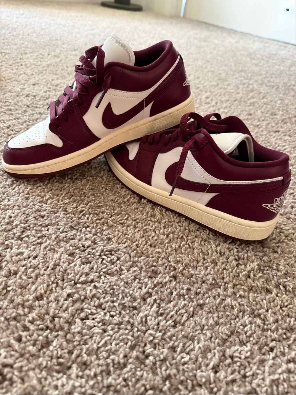 Jordan Women’s Low-Top Sneakers - Maroon and White